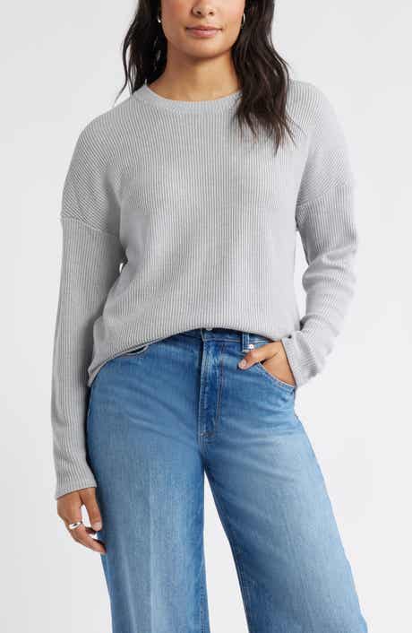 Long Sleeve Waffle Knit T-Shirt