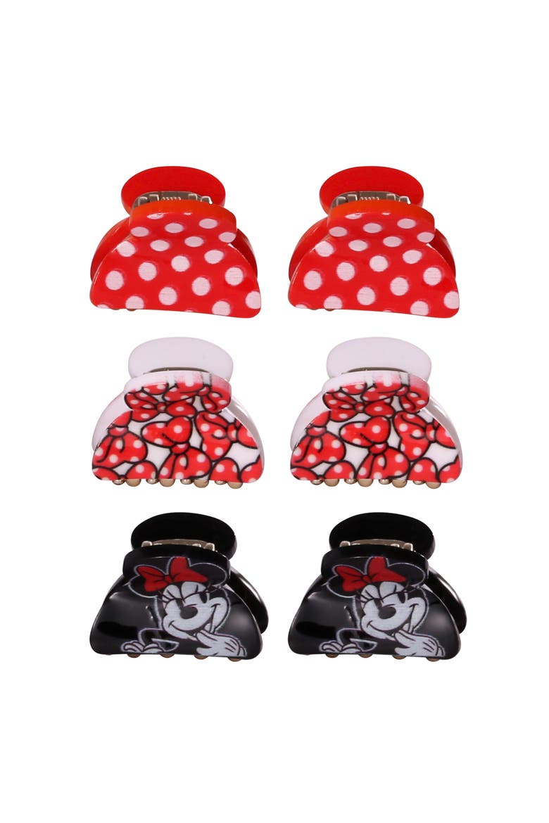 Minnie Mouse Hair Clips Claw Small 6-Piece Set Official License, Main, color, Red