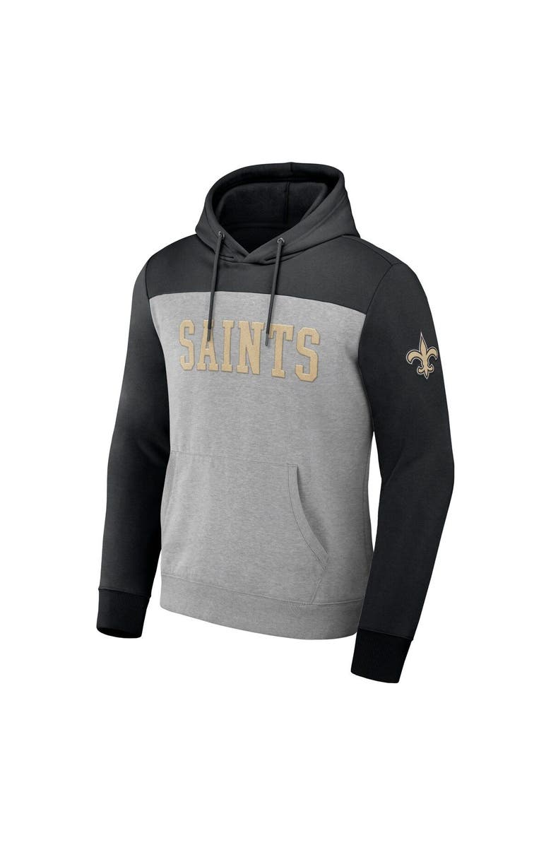 NFL X DARIUS RUCKER Men's NFL x Darius Rucker Collection by Fanatics Heather Gray New Orleans Saints Color Blocked Pullover Hoodie, Alternate, color, Heather Gray