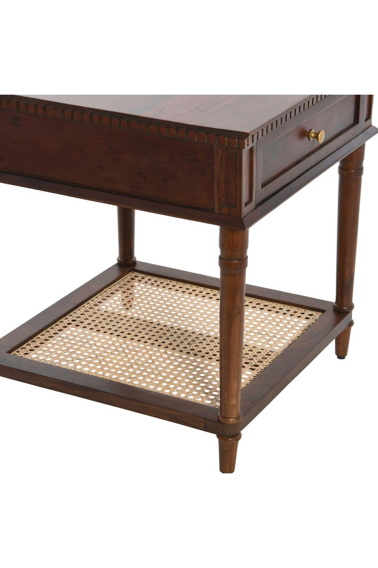 End Table with Drawer and Storage Shelf, Alternate, color, Brown