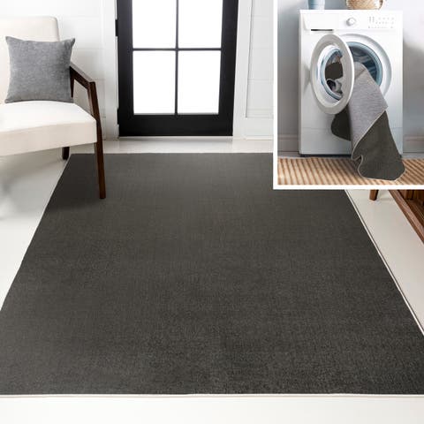 Twyla Classic Solid Low-Pile Machine-Washable Area Rug