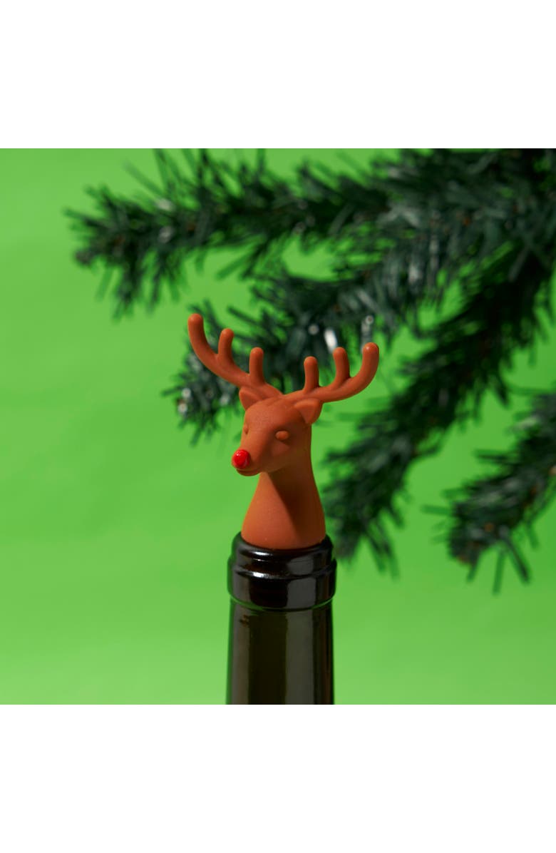 TrueZoo Reindeer Bottle Stopper, Alternate, color, Brown