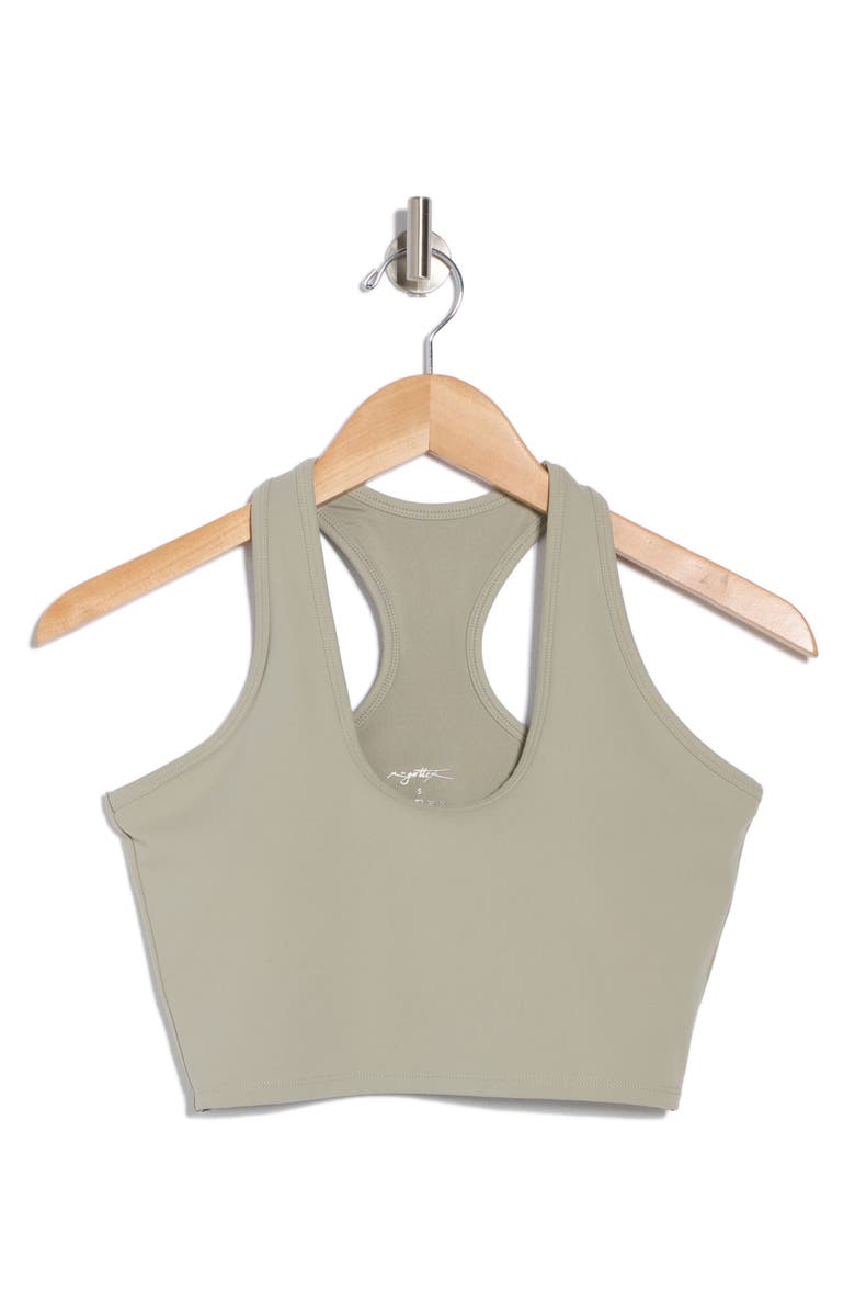 X by Gottex Medium Impact Racerback Sports Bra, Alternate, color, Grey Sage