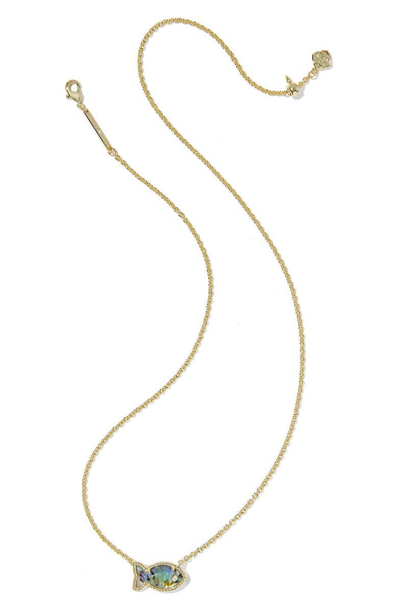Kendra Scott Parker Short Fish Pendant Necklace, Alternate, color, Gold Abalone Shell