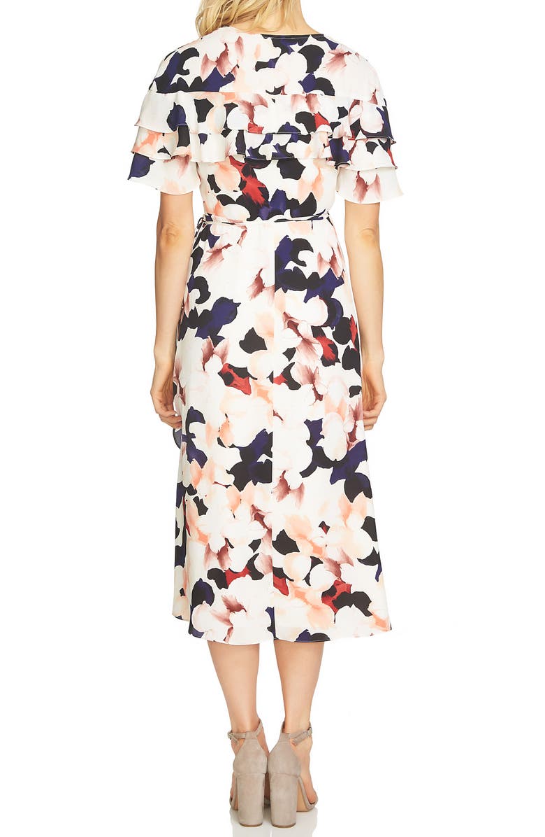 1.STATE Floral Wrap Midi Dress, Alternate, color, 