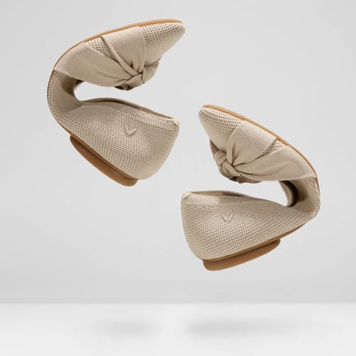 Vivaia Almond-toe Knotted Flats In Gold