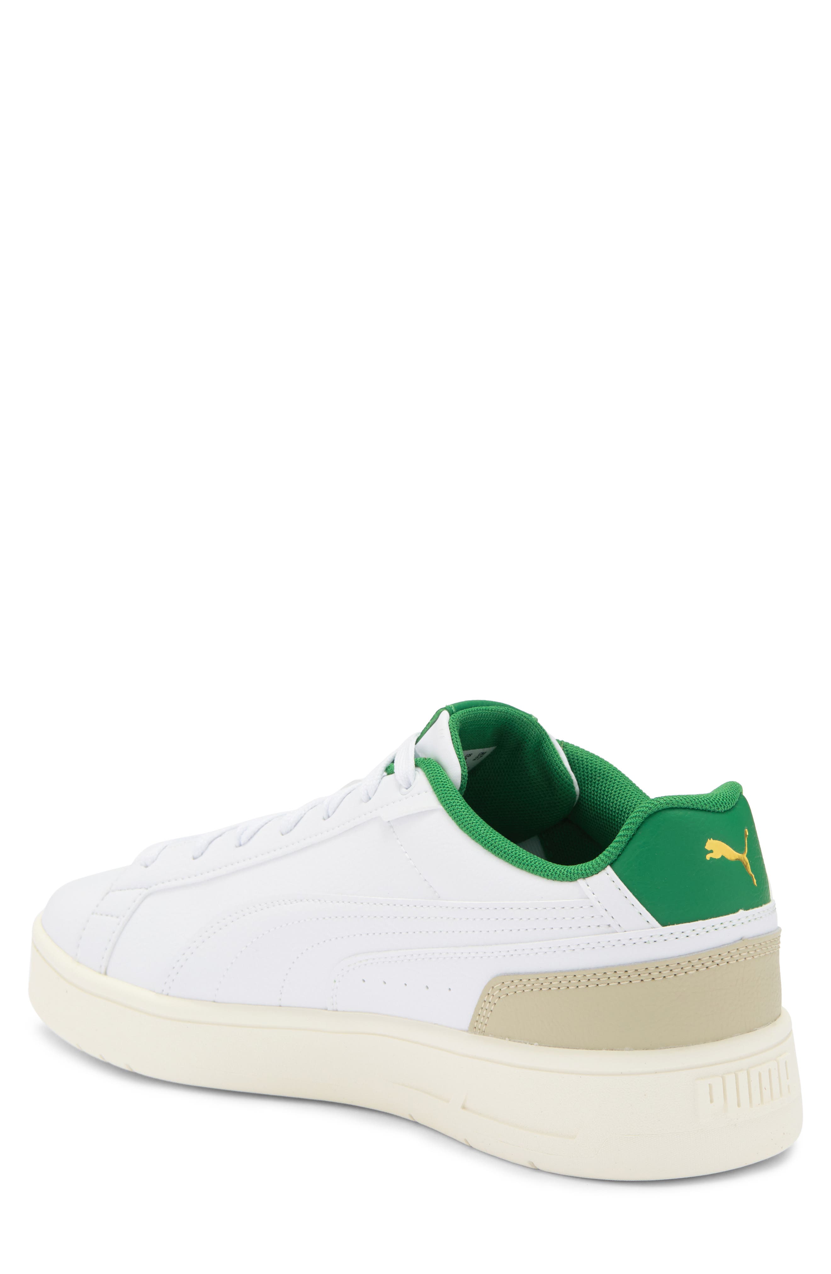 PUMA Court Classico Sneaker, Alternate, color, Puma White-Puma White-Green