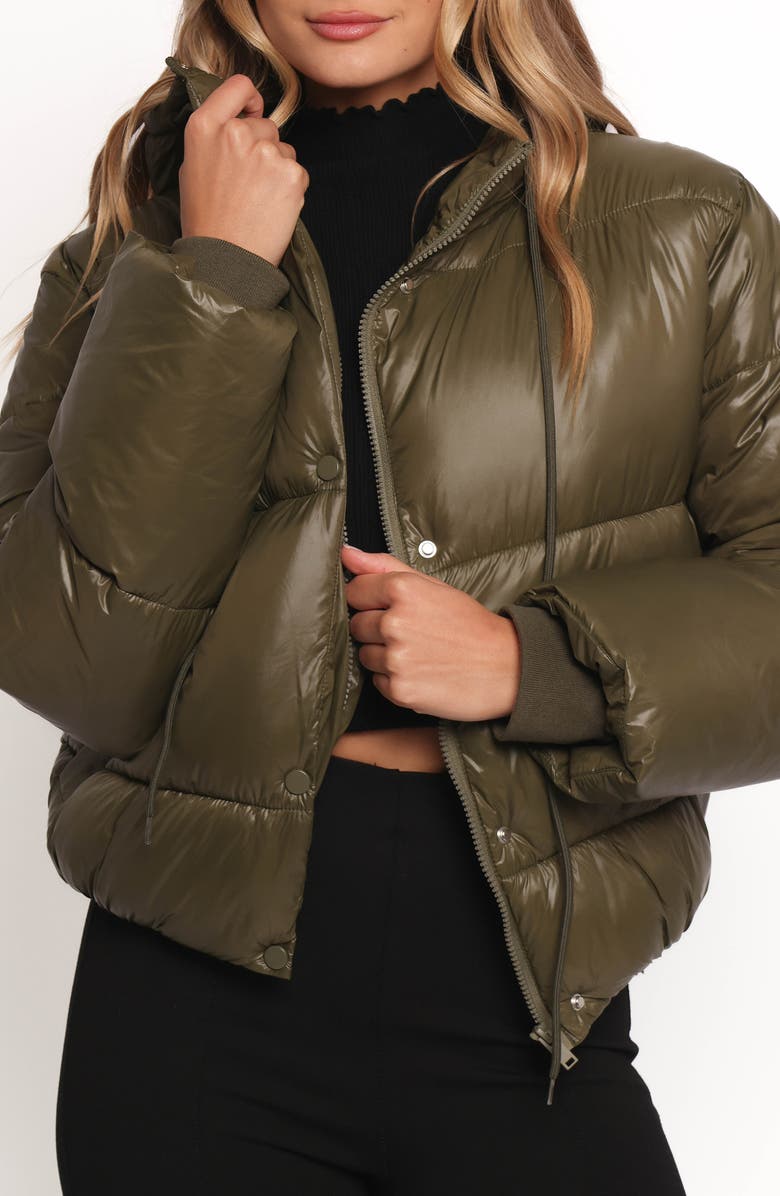 Petal & Pup Archie Hooded Puffer Jacket, Alternate, color, Olive