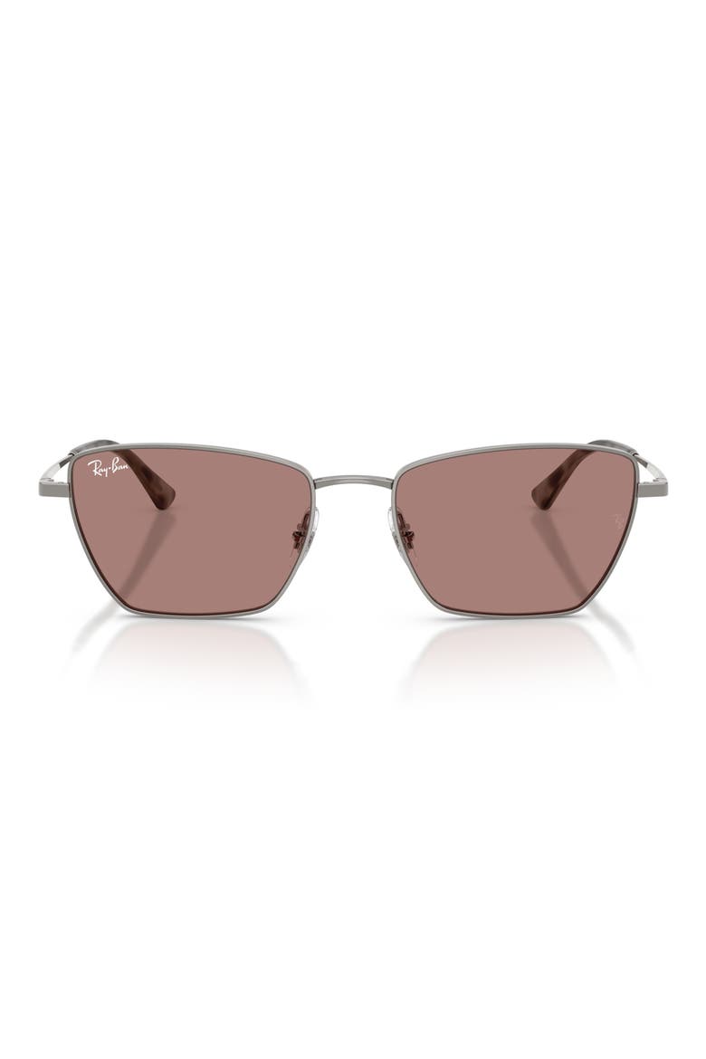 53mm Irregular Sunglasses, Main, color, GUNMETAL / LIGHT BROWN