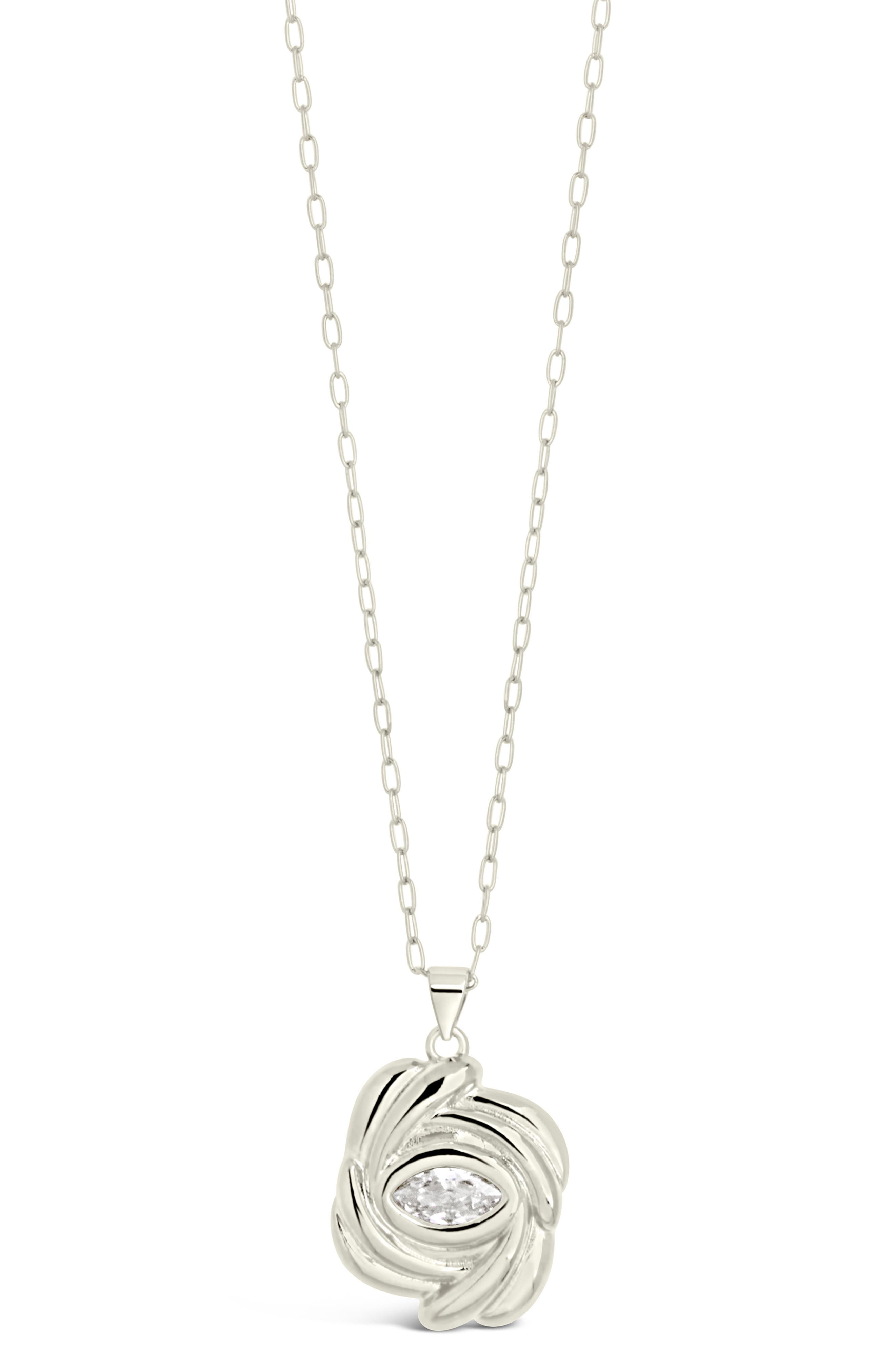 Sterling Forever Mireille CZ Rose Pendant Necklace