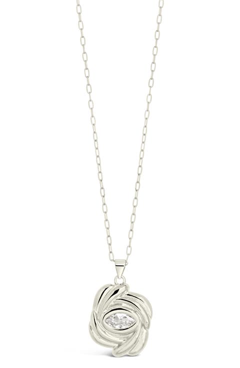 Mireille CZ Rose Pendant Necklace