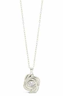 Sterling Forever Mireille CZ Rose Pendant Necklace