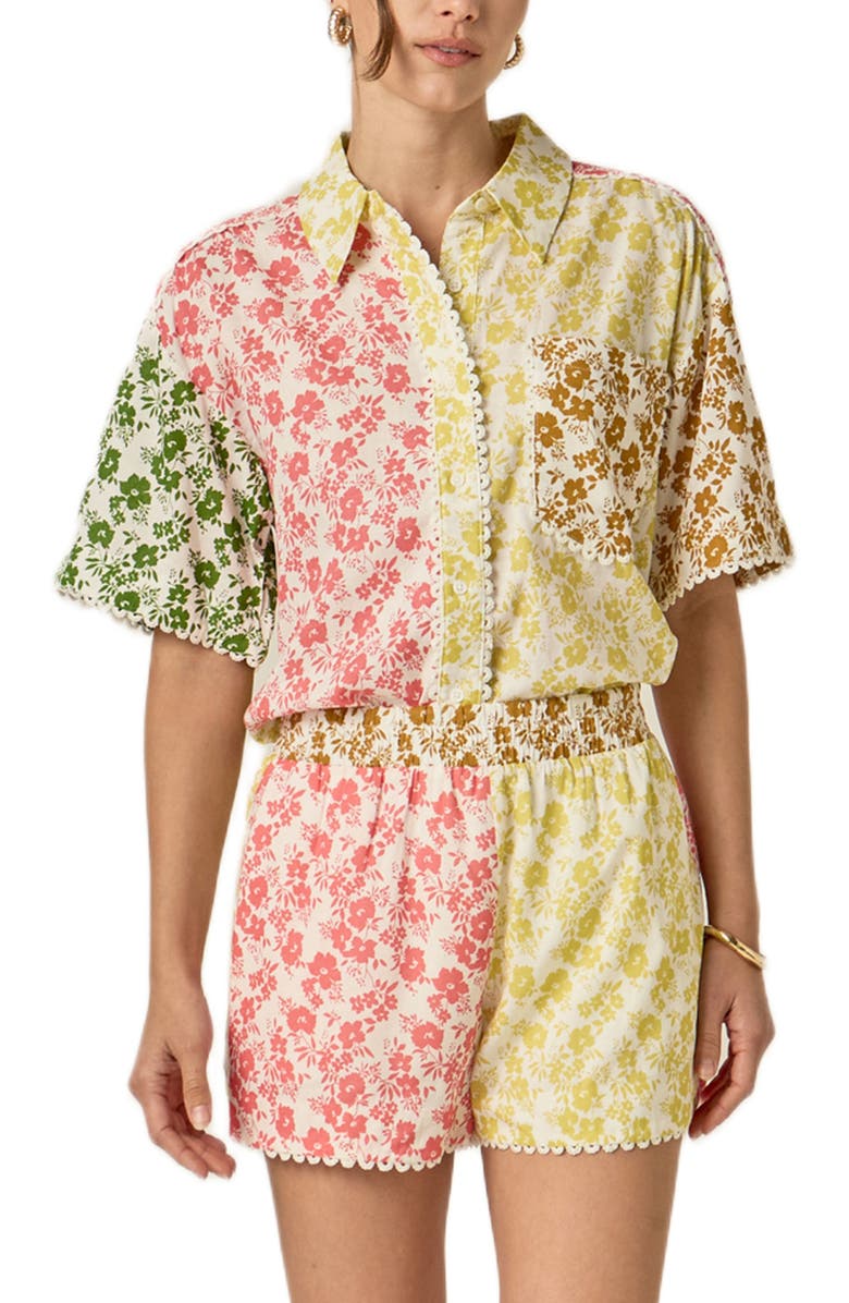 English Factory Colorblock Print Shorts, Main, color, Multi