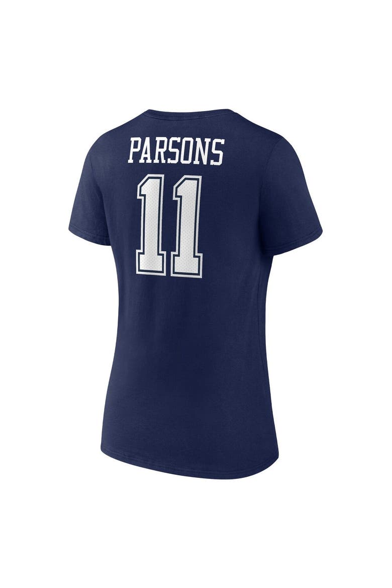 Women's Fanatics Branded Micah Parsons  Navy Dallas Cowboys Player Icon Name & Number V-Neck T-Shirt, Alternate, color, Navy