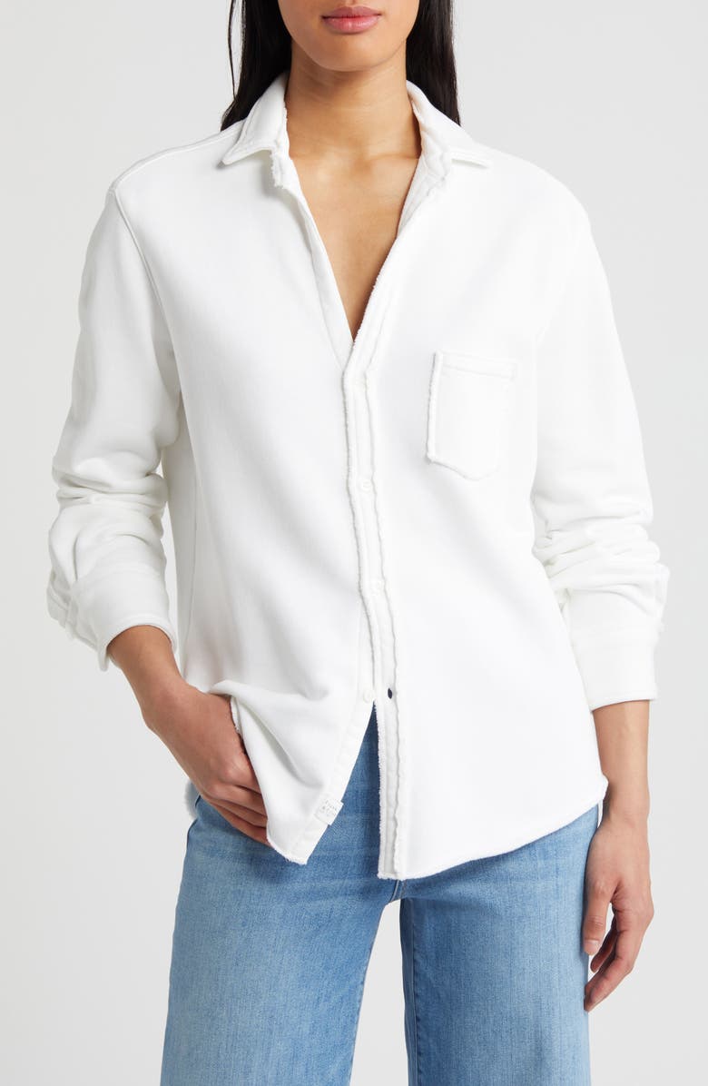 Frank & Eileen Eileen Relaxed Terry Button-Up Shirt, Main, color, White
