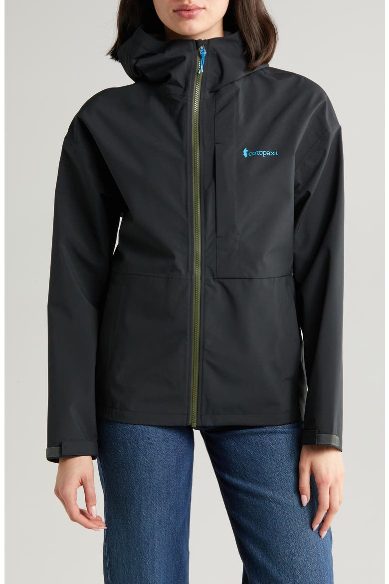 Cielo Water Repellent Hooded Rain Jacket, Alternate, color, COTOPAXI BLACK