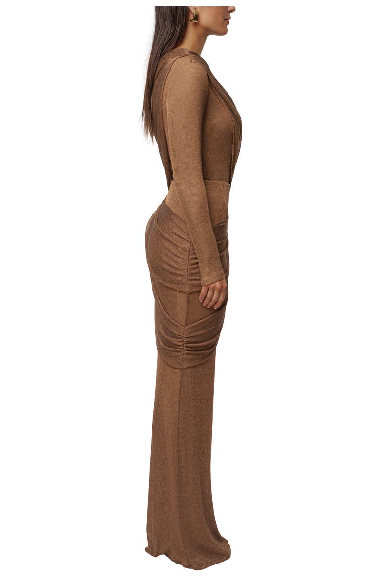 JLUXLABEL Opulent Metallic Maxi Skirt, Alternate, color, Bronze