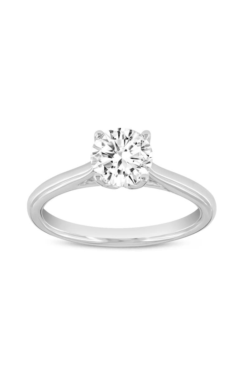 LuvMyJewelry Neli 14K White Gold Round Shape Lab Grown Diamond Solitaire Ring - 1 Ct, Main, color, 14K White Gold