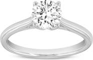 LuvMyJewelry Neli 14K White Gold Round Shape Lab Grown Diamond Solitaire Ring - 1 Ct