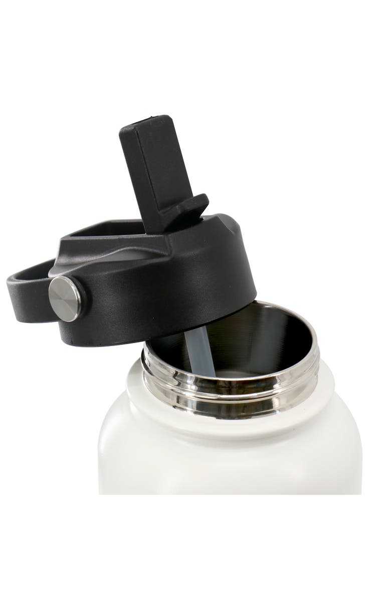 Gibson Home Marina 38oz Stainless Steel Thermal Bottle with Lid, Alternate, color, White