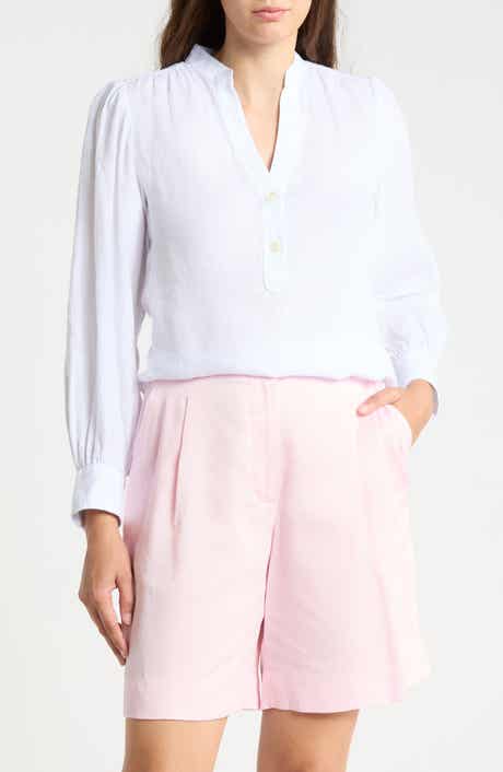 Rashell Split Neck Linen Top