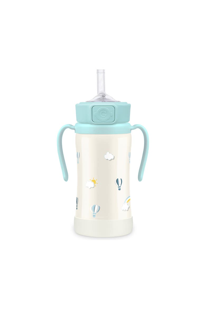 Stainless Steel Straw Cup with Flip Top 10oz, Alternate, color, Air-Balloon-Blue