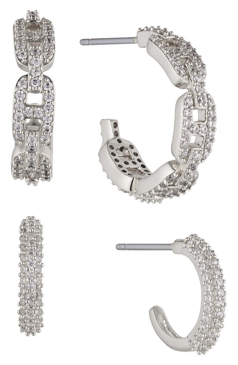 AJOA Fortune CZ Hoop Earrings Set, Main, color,