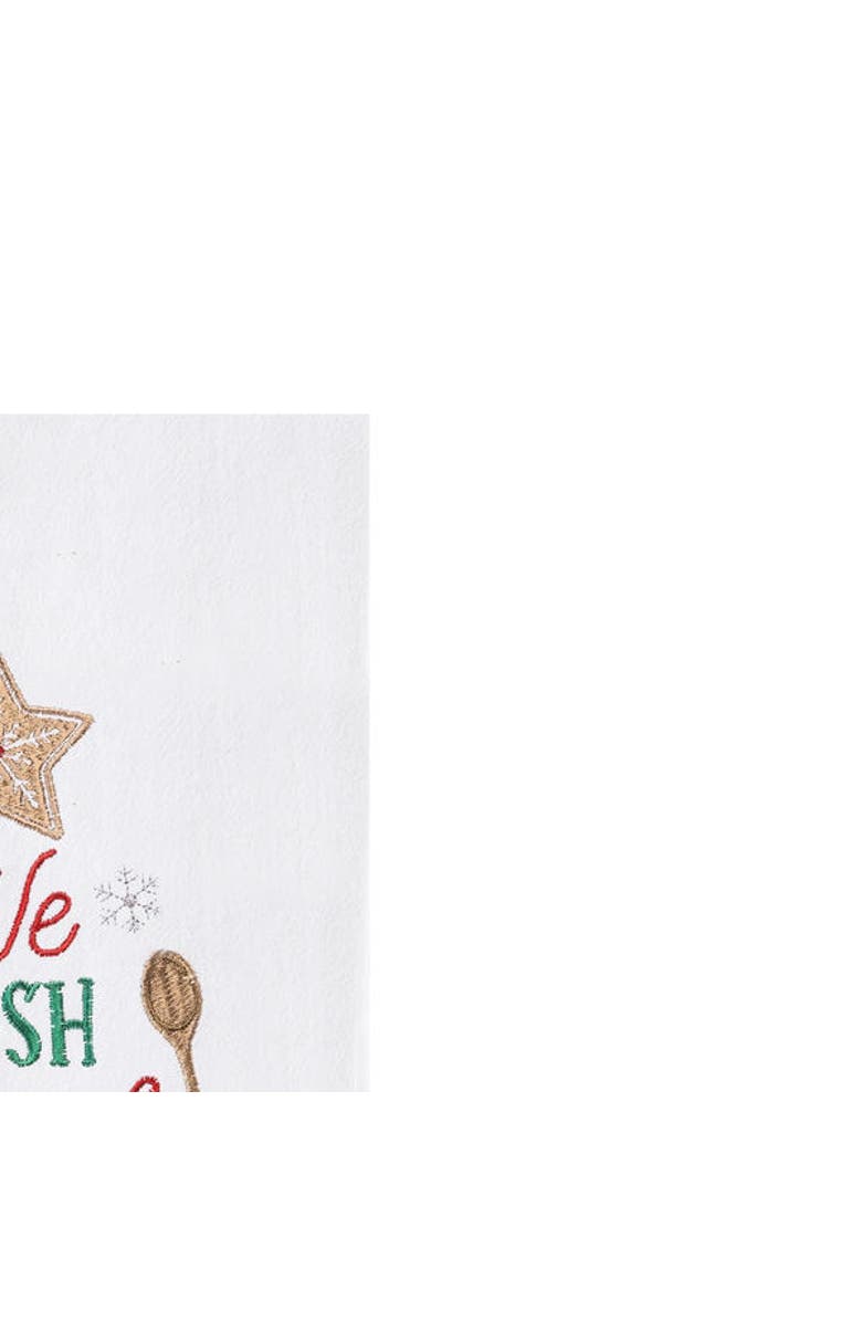 C&F Home "We Wish You a Delicious Christmas" 100% Cotton Flour Sack Dishtowel, Alternate, color, White