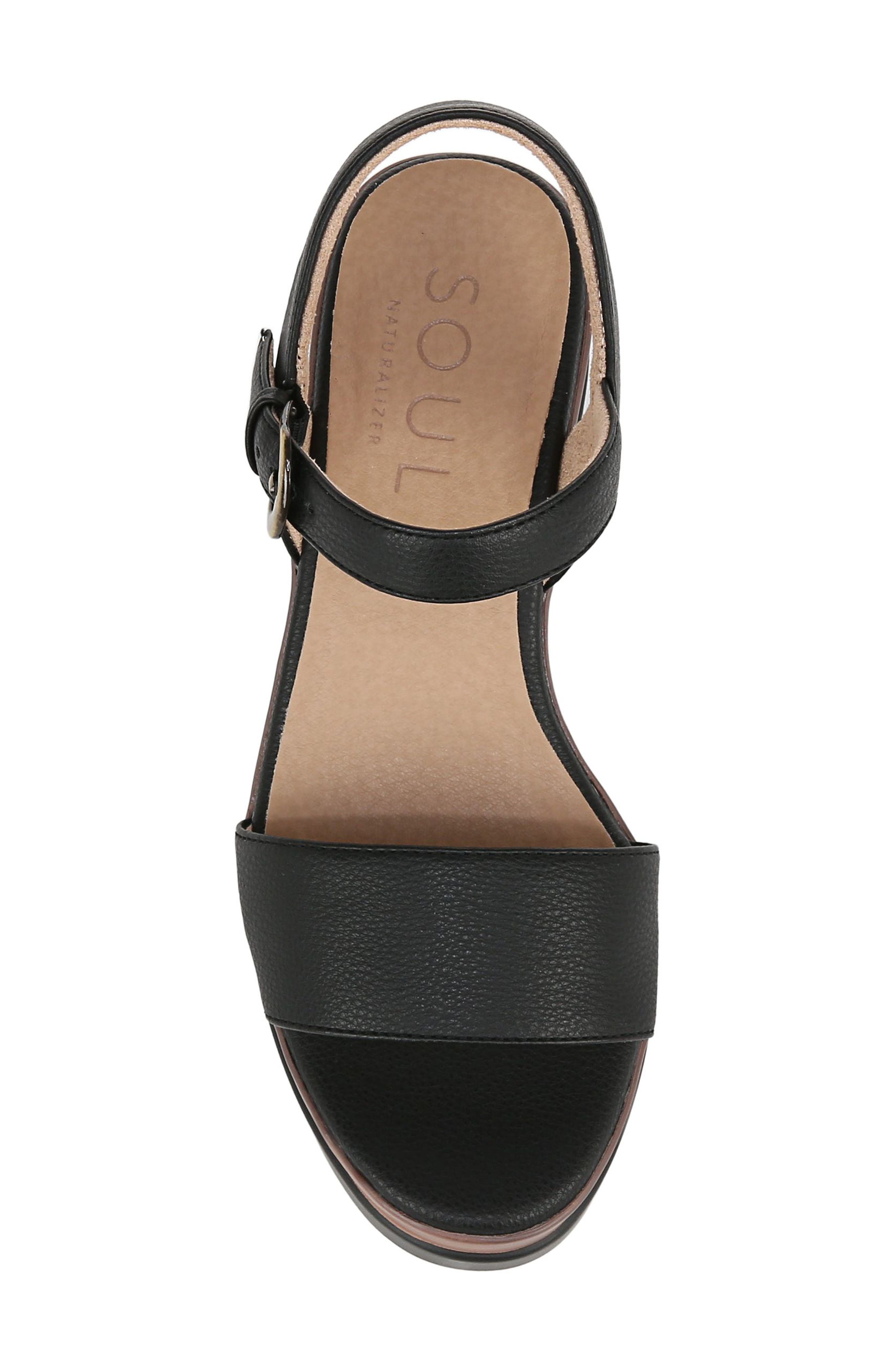 SOUL NATURALIZER Graciela Wedge Sandal, Alternate, color, Black Faux Leather