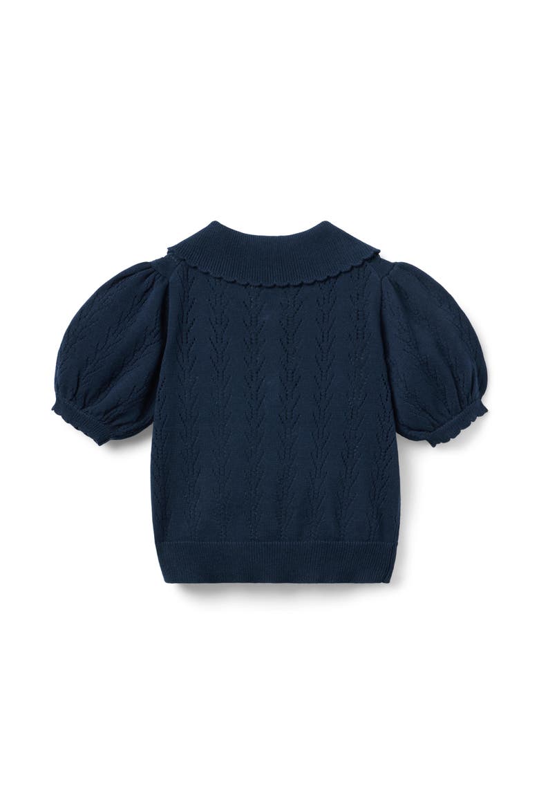 Pointelle Sweater Polo, Alternate, color, Blue