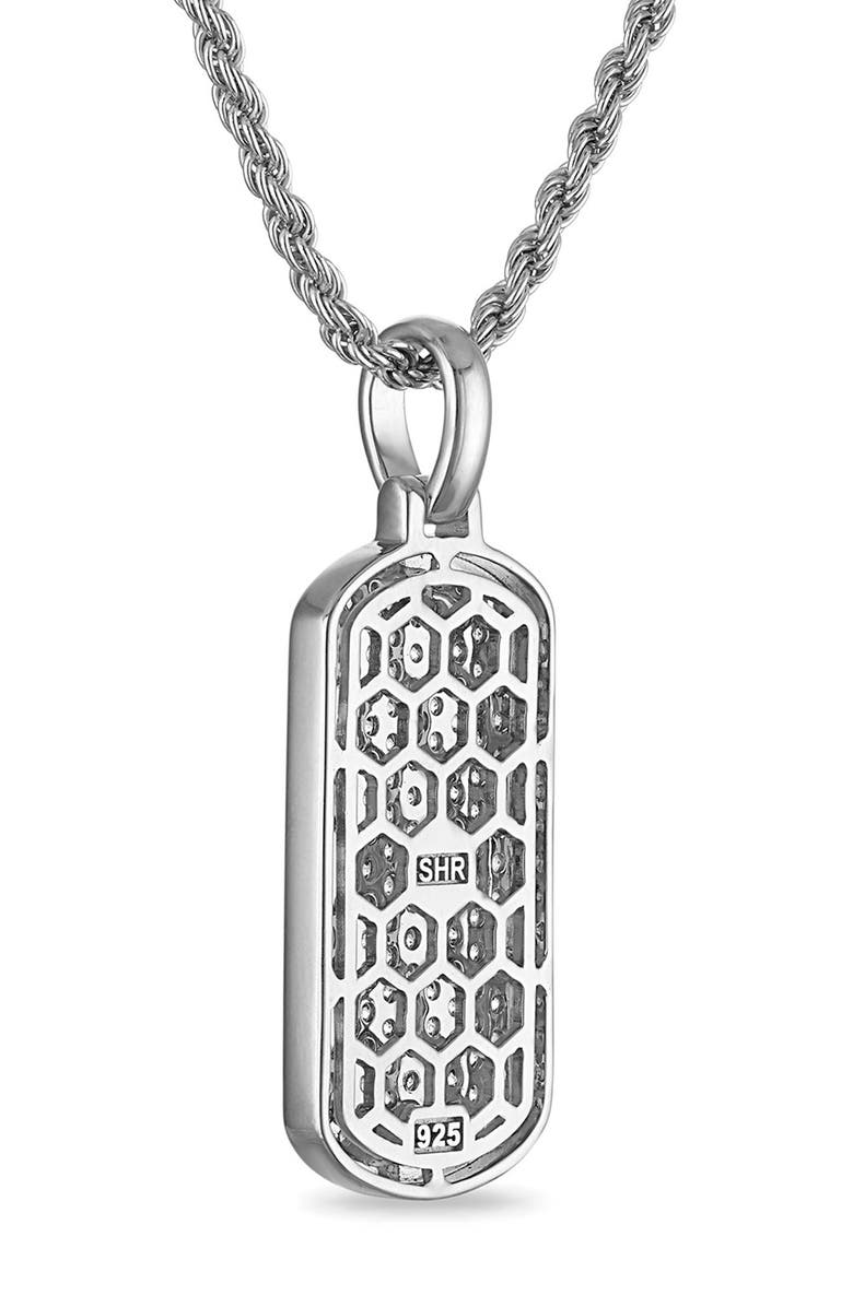 Esquire Pavé Diamond Dog Tag Pendant Necklace, Alternate, color, Silver