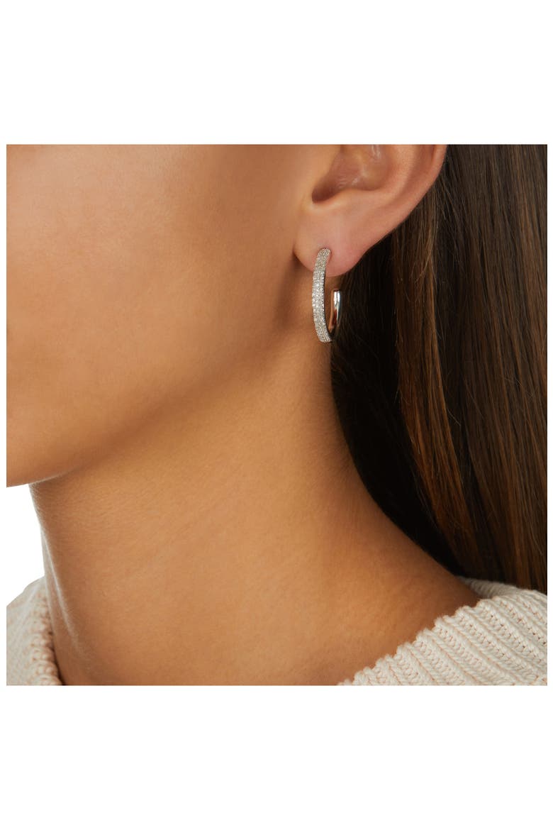 Fiji Large Diamond Hoop Earrings, Alternate, color, SILVER
