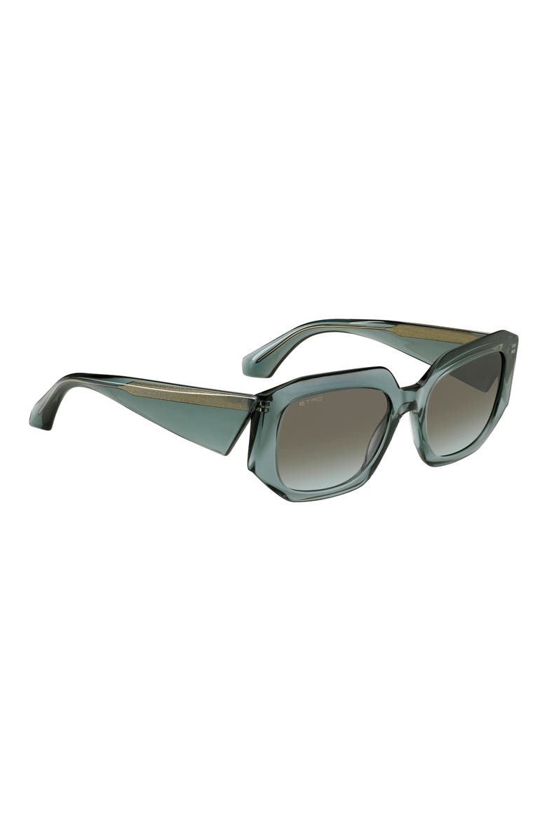 55mm Gradient Geometric Sunglasses, Alternate, color, TEAL/ BRW GRN DEGRADE