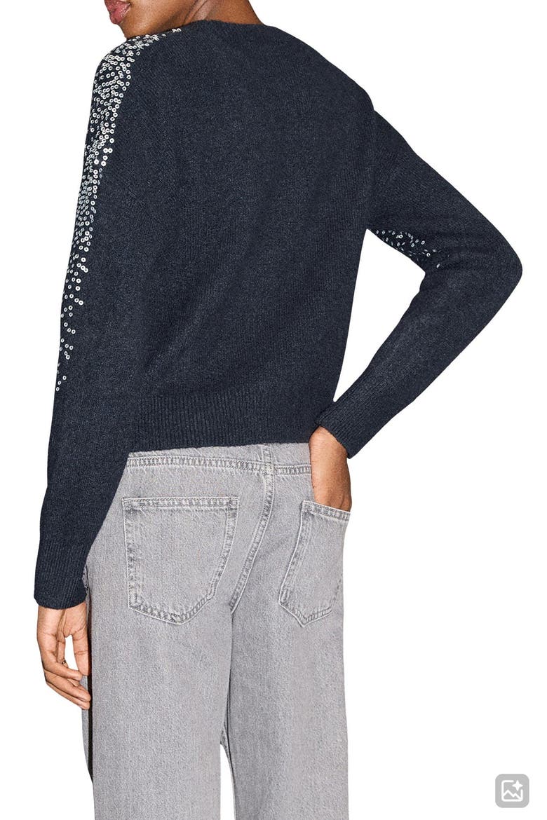 Sequin Embellished Sweater, Alternate, color, NAVY