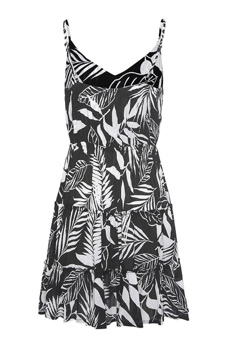 LASCANA Women's Printed Tiered Sundress, Alternate, color, Black & White