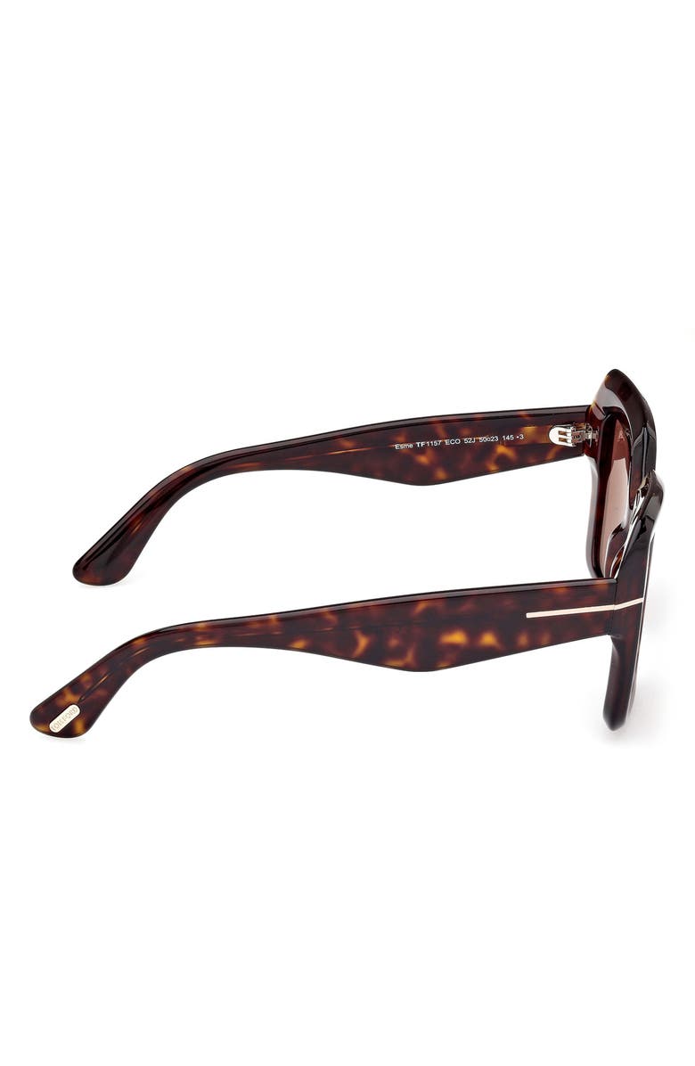 TOM FORD Esme 50mm Square Sunglasses, Alternate, color, Shiny Classic Havana / Brown
