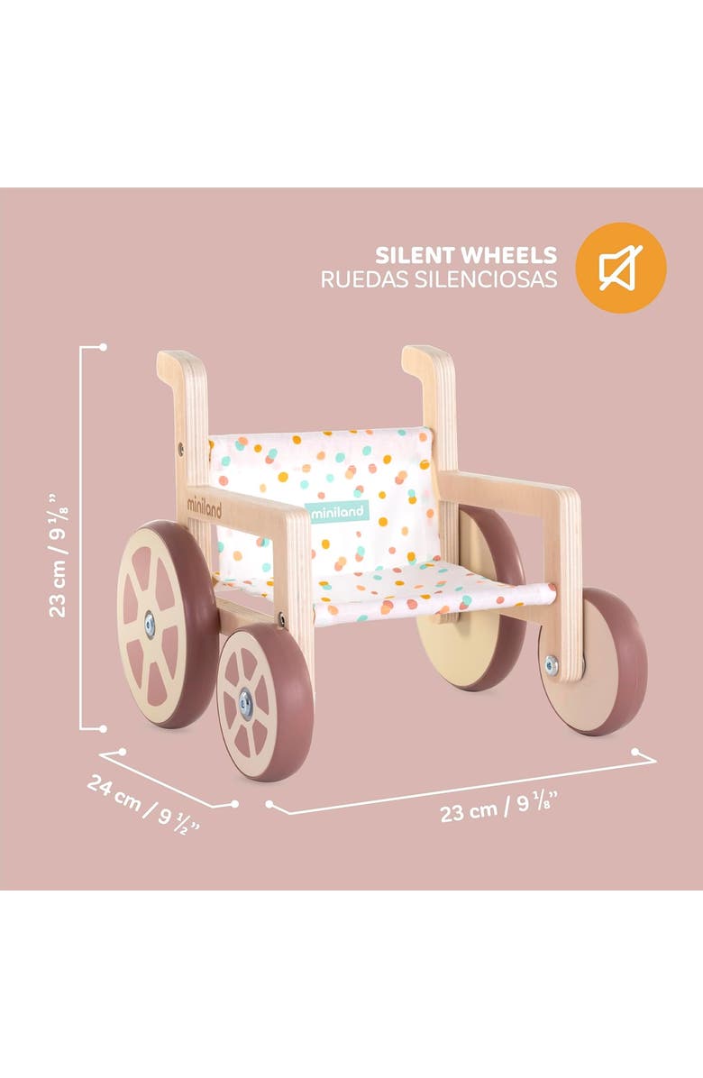 Miniland Wheelchair for Dolls up to 15", Alternate, color, Beige Multi