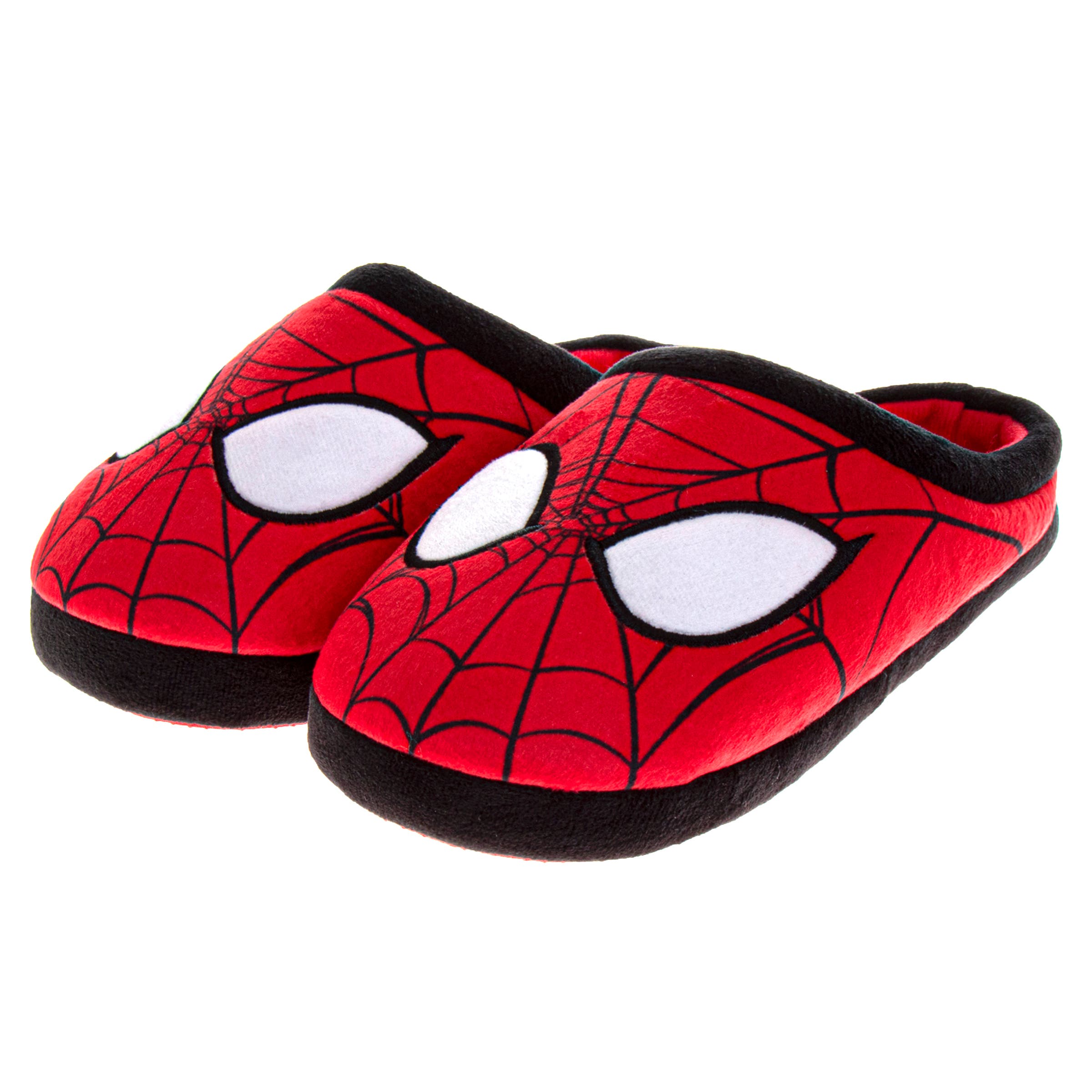 Spider-Man Marvel Spiderman Slippers - Cozy, Plush, and Fun House Shoes, Alternate, color, Red