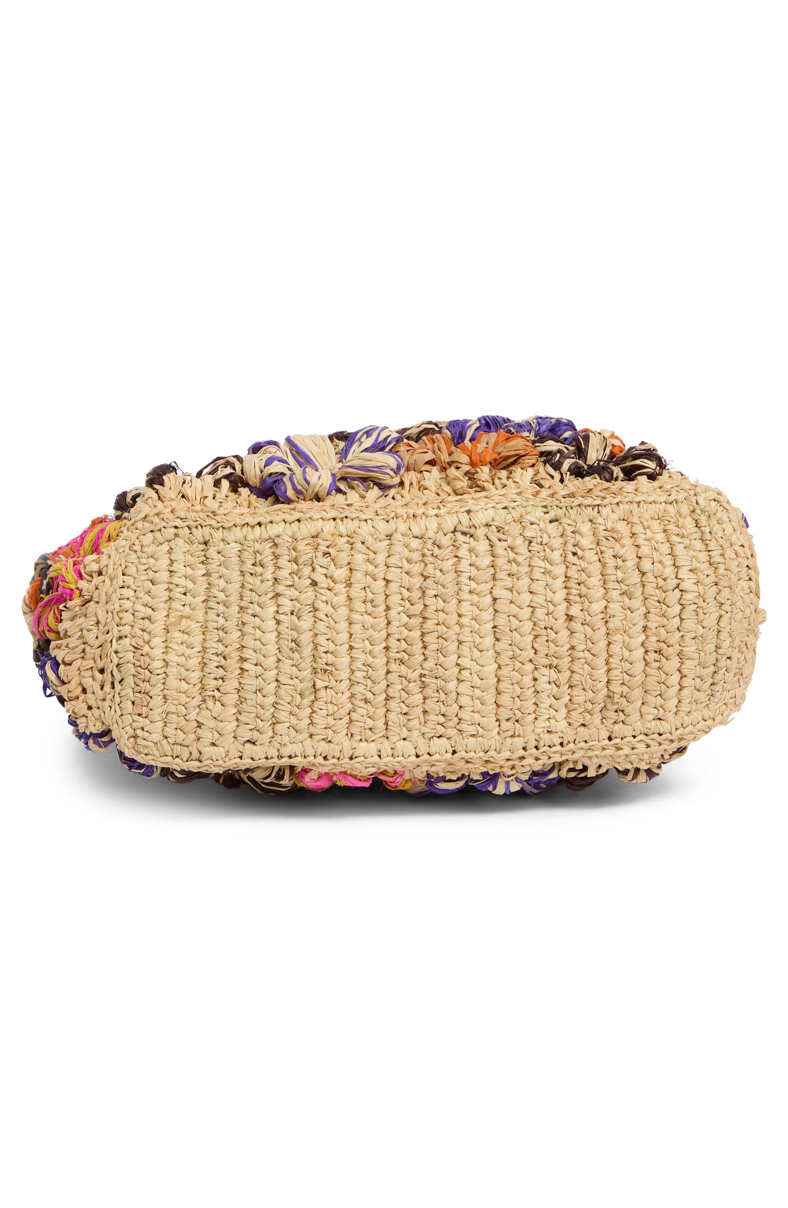 URBAN EXPRESSIONS HANDBAGS Floral Raffia Tote Bag, Alternate, color, Natural Multi