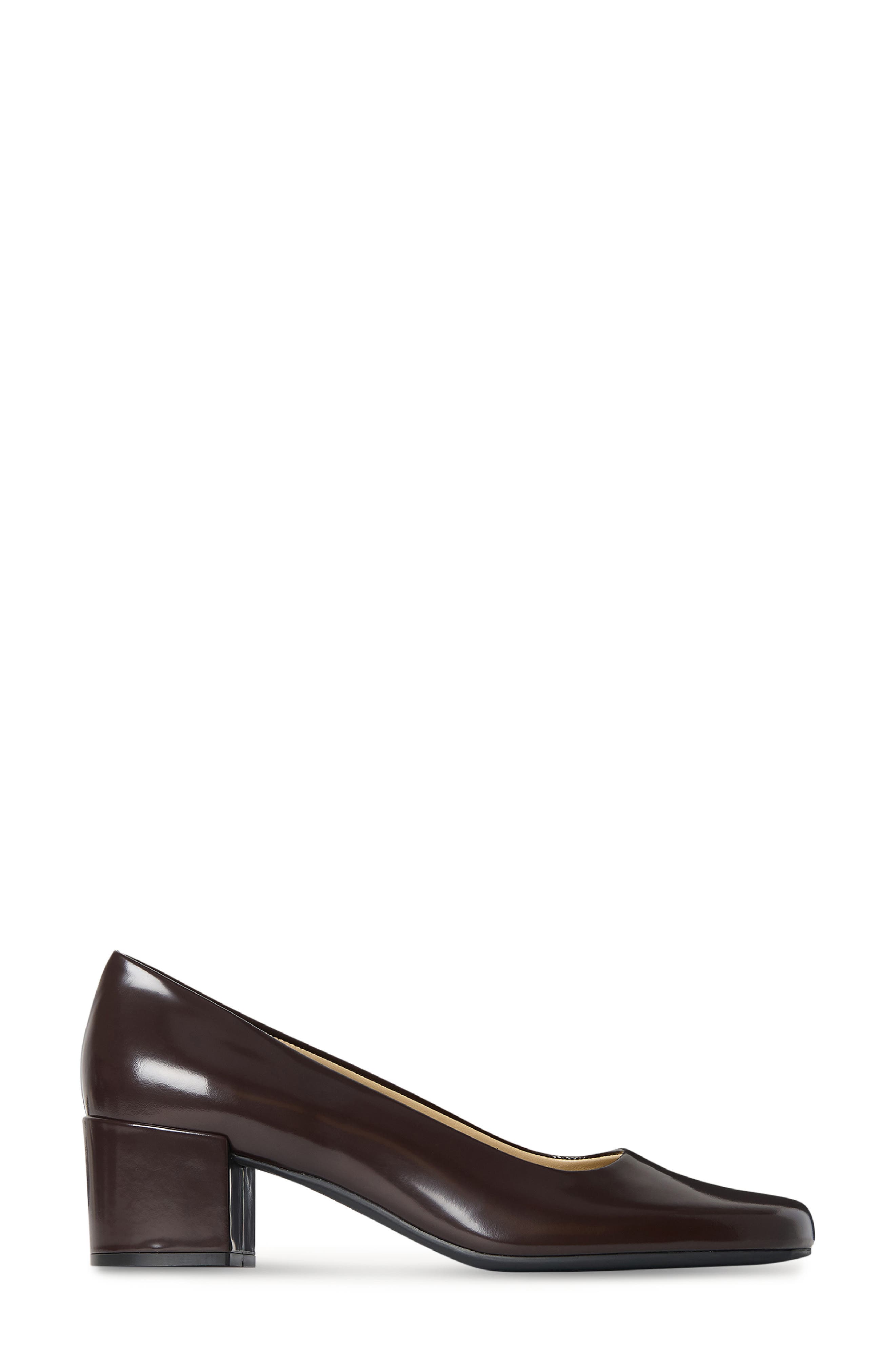 The Row Penelope Block Heel Pump, Alternate, color, Lacquer Brown