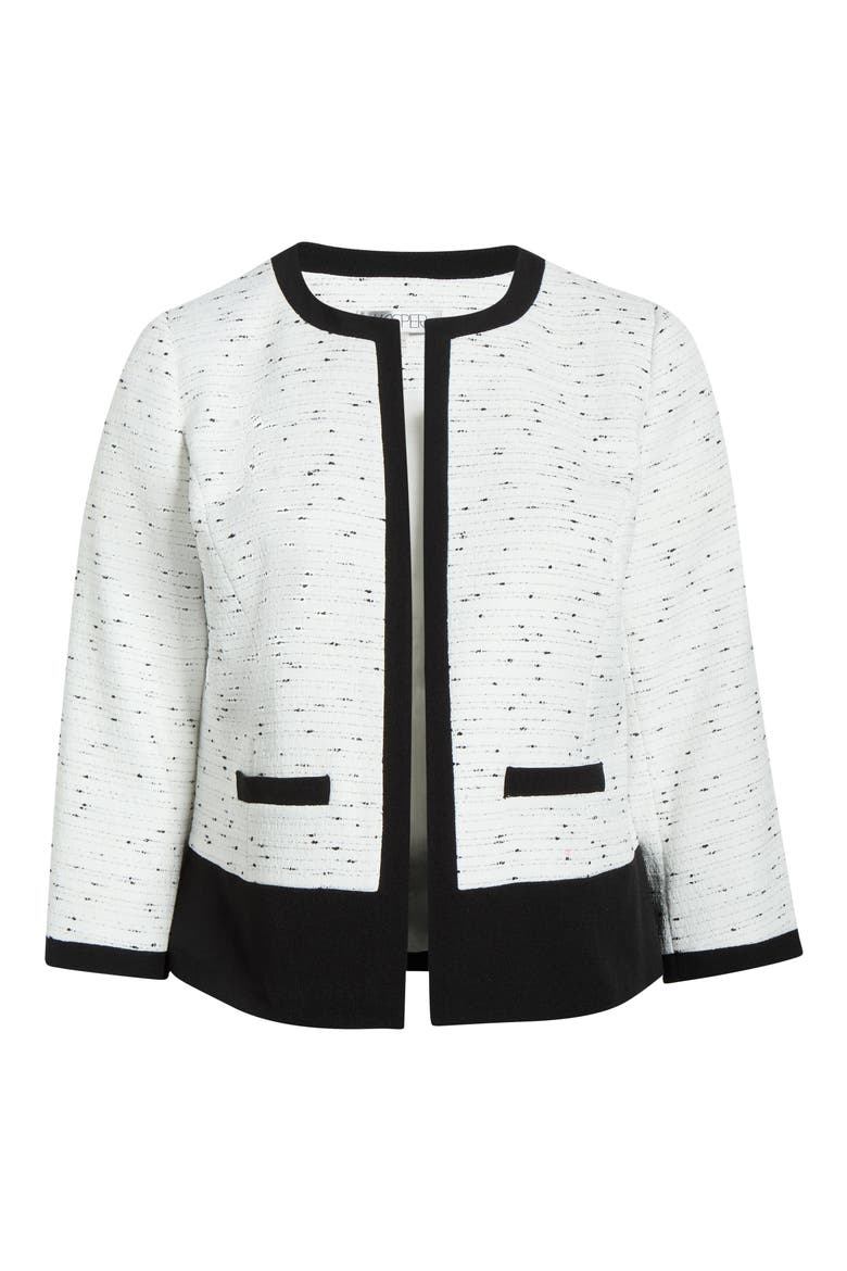 Tweed Cardigan, Alternate, color, LILY WHITE/BLK