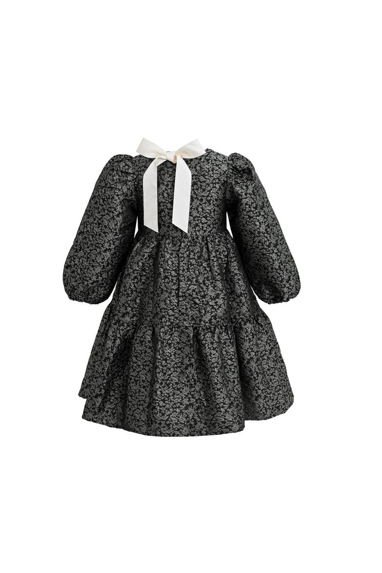Tiered Floral Dress, Alternate, color, Black