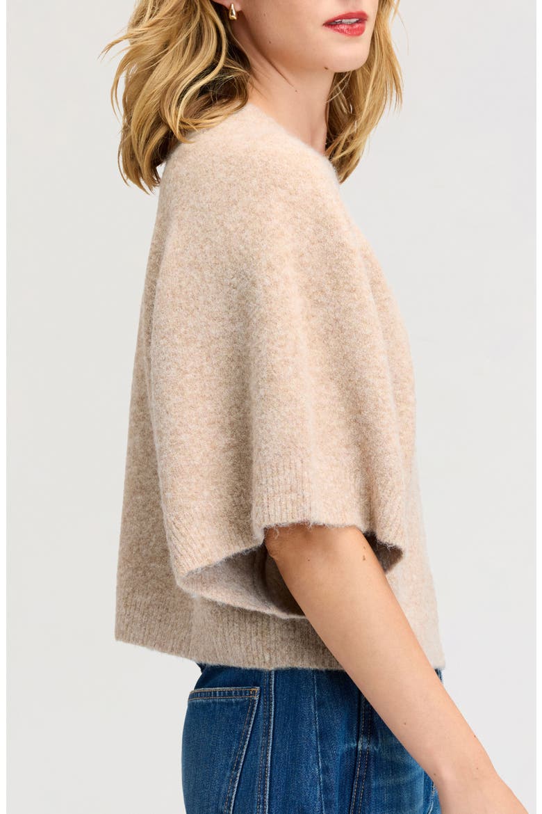 Short Sleeve Cape Sweater, Alternate, color, SAFARI SAND