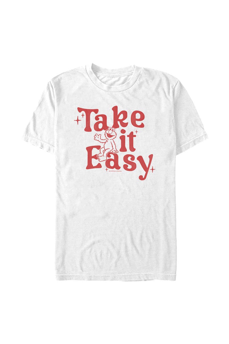 Men's Sesame Street Elmo Take It Easy Graphic T-Shirt, Main, color, White