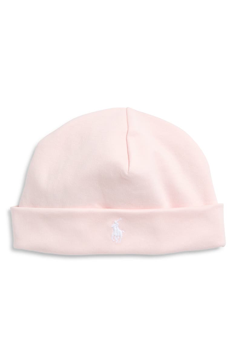 Ralph Lauren Cotton Beanie, Main, color, Delicate Pink