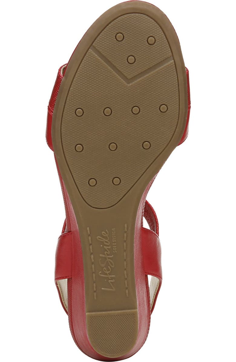 LifeStride Yuma Wedge Sandal, Alternate, color, Fire Red