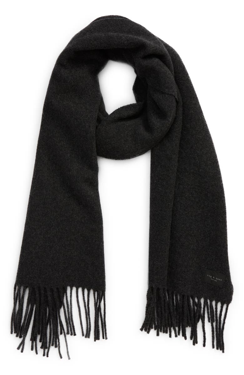 rag & bone Addison Recycled Wool Blend Skinny Scarf, Main, color,
