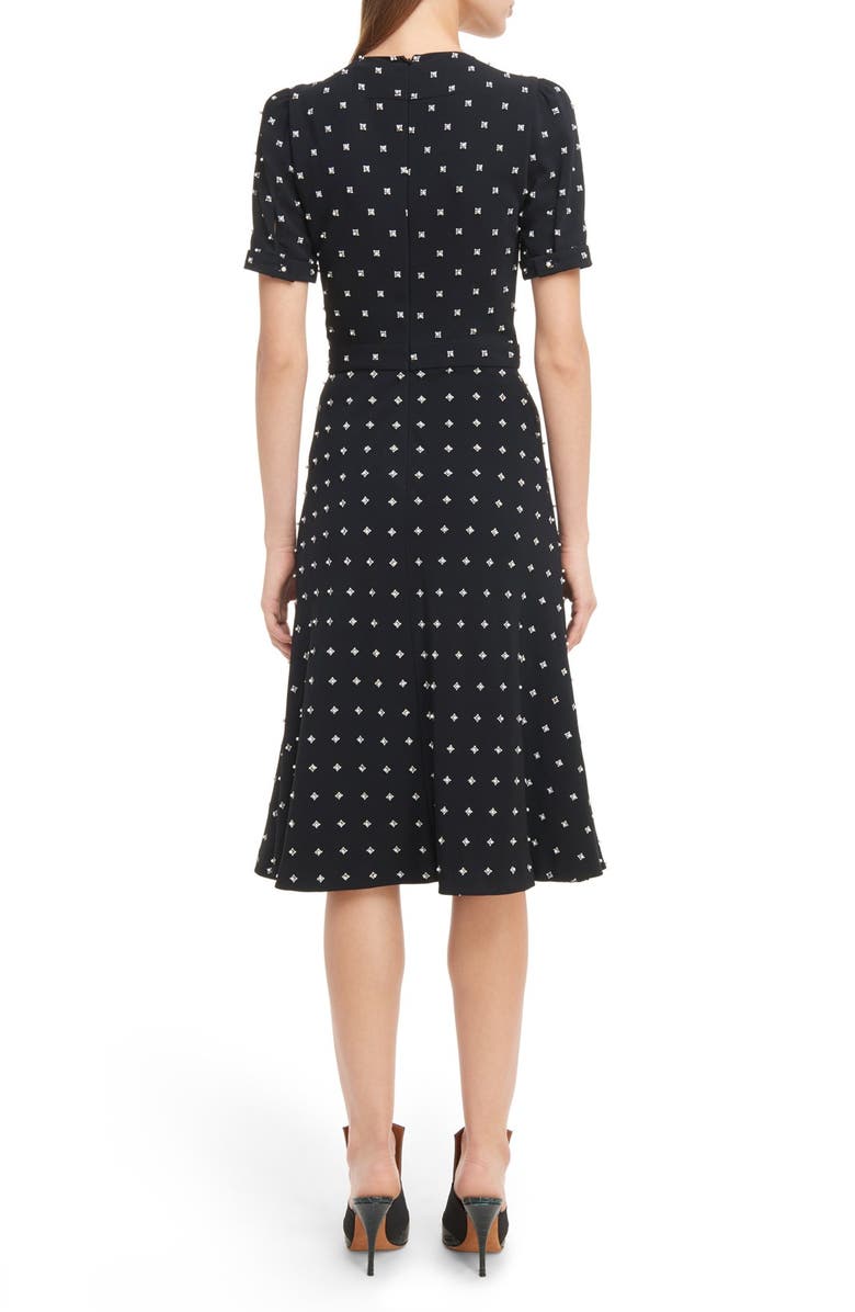 Givenchy Imitation Pearl Embellished Lily Print Dress, Alternate, color,