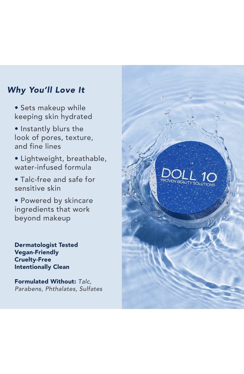 Doll 10 Beauty WaterBlur Talc-Free Finishing Powder with Peptides, Alternate, color, Translucent