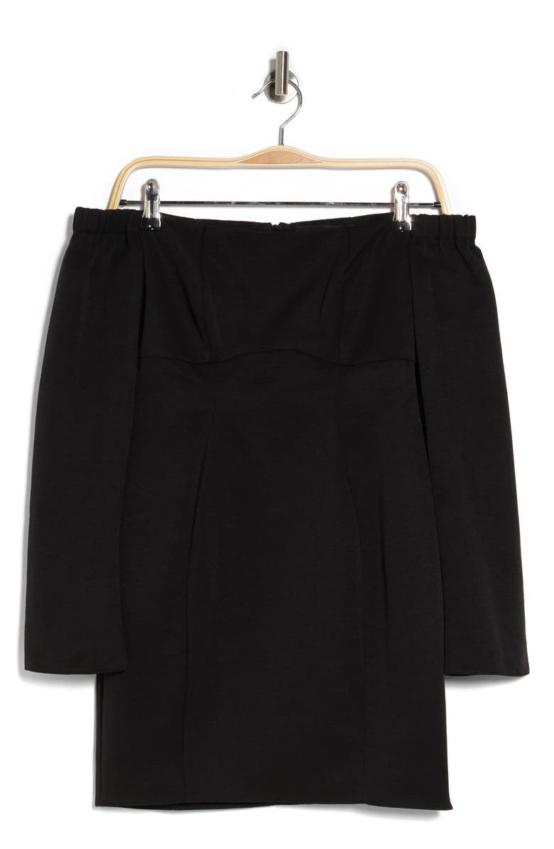 ASOS DESIGN Off the Shoulder Long Sleeve Minidress, Alternate, color,